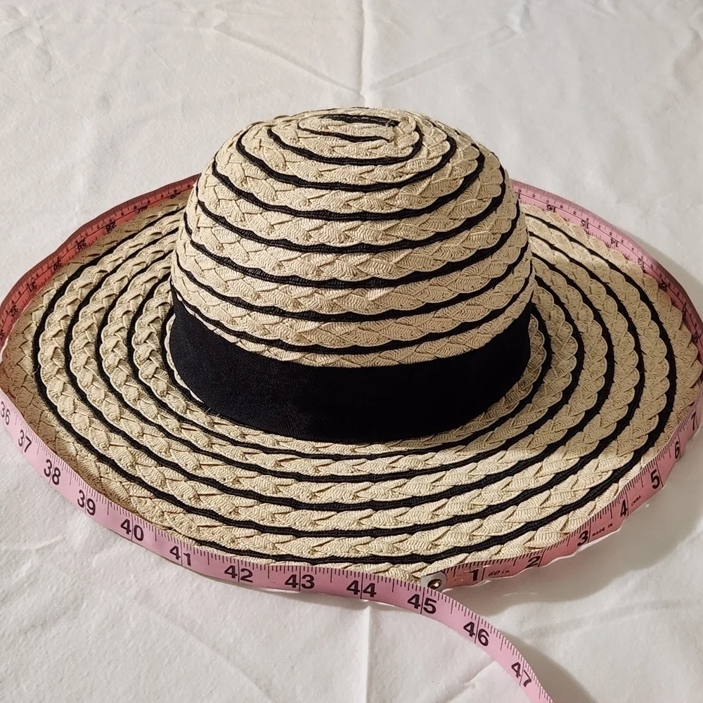 Four Buttons Summer Ladies Sun Beach Paper Straw Hat Floppy Foldable Wide Brim …